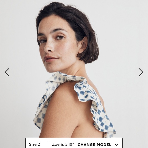 Madewell Shibori-Print V-Back Top-Size 00 - Picture 7 of 10